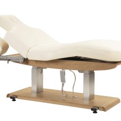 Tejas Electric Spa Massage Table Cream Colored with Lowered Armrest