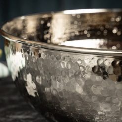 Hammered Copper Foot Soak Bowl Silver Finish 1 Essential Kneads | Professional Spa Beds & Wellness Equipment
