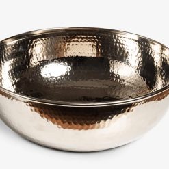 Hammered Copper Foot Soak Bowl Silver Finish 4 Essential Kneads | Professional Spa Beds & Wellness Equipment