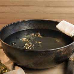 Handmade Dark Copper Pedicure Bowl – Luxury Foot Soaking & Spa Basin