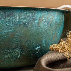 Luxurious Green Patina Copper Pedicure Bowl – Handcrafted Spa Foot Soak Bowl Handmade Green Patina Copper Pedicure Bowl 3 Essential Kneads | Professional Spa Beds & Wellness Equipment