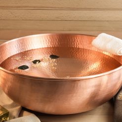 Handmade Matte Copper Foot Soaking Bowl – Solid Copper Foot Spa Basin